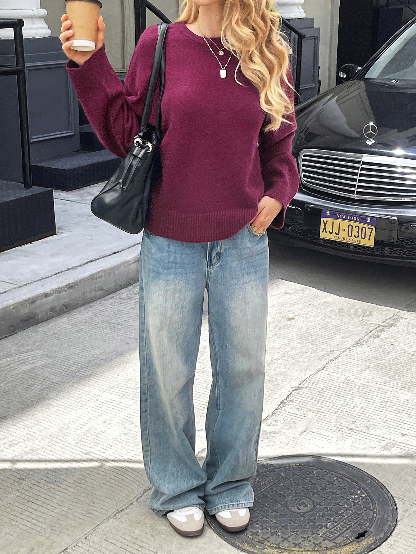 Womens Thick Long Sleeve Knitted Sweaters