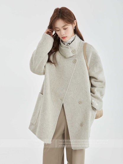 Lady In Luxury Woolen Reversible Coat