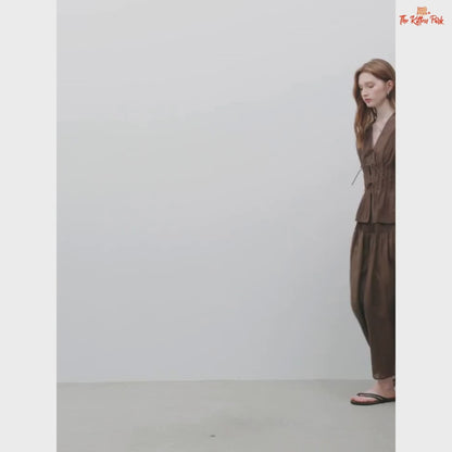 2026 Summer Women’s High Waist A-Line Skirt with elegant flared hem, empire waist, and mid-calf length, perfect for office and summer wear.