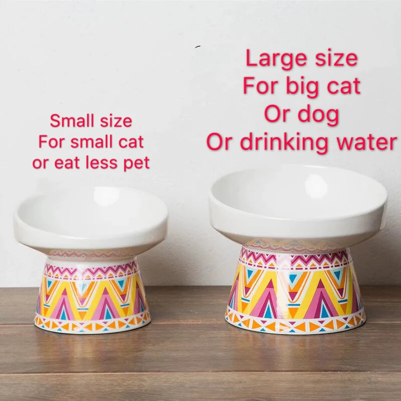 Cat Non-slip Ceramic Bowl Feeder Pet Supplies