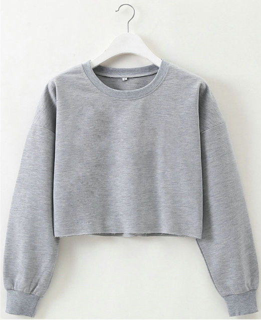Women's Casual Long Sleeve Crop Sweatshirts