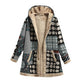 Womens Patchwork Vintage Style Hooded Winter Parka Coat