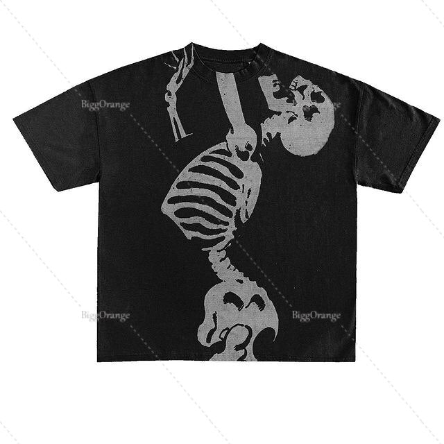 Women's Summer Skeleton Print T Shirts
