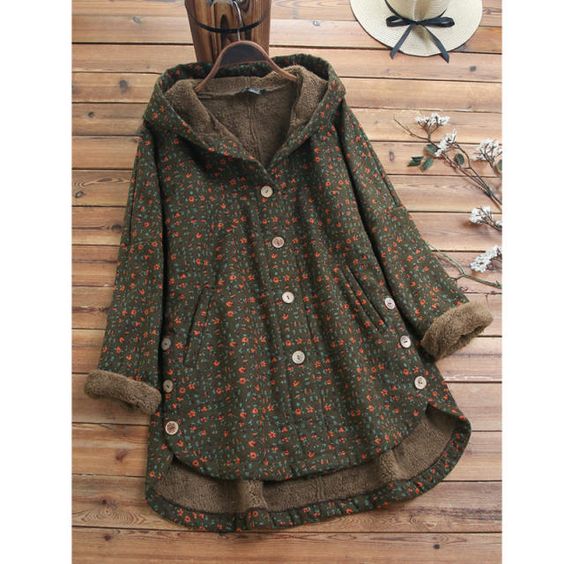 Irregular Style Casual Thick Warm Hooded Winter Coat For Women
