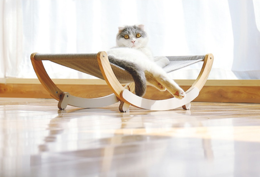 Pet Cat Wood Lounger Hammock Bed