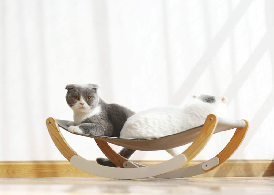 Pet Cat Wood Lounger Hammock Bed