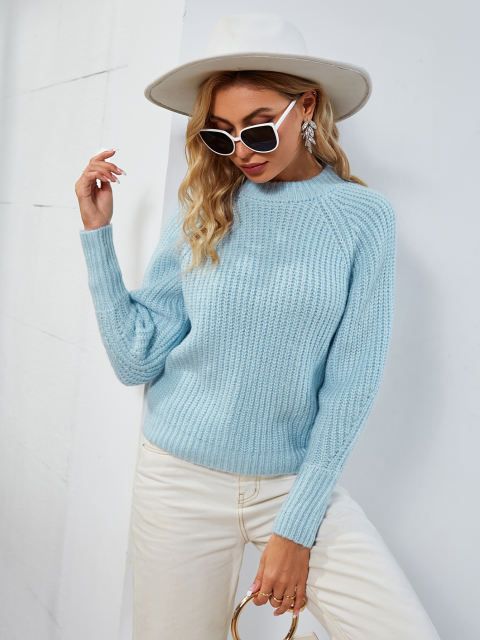 Womens Long Sleeve Knitted Sweater