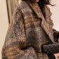 Korean Style Wool Blend Plaid Outwear Coat For Women