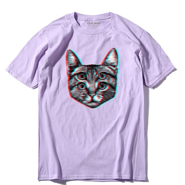 Women's 4 Eyes Cat Printed T-Shirts