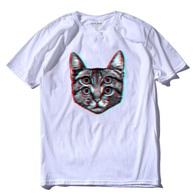 Women's 4 Eyes Cat Printed T-Shirts