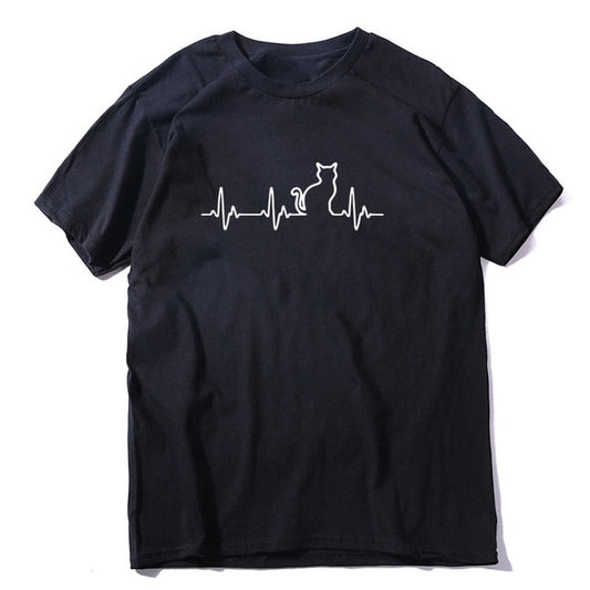 Women's Cat Heart Beat T-Shirts