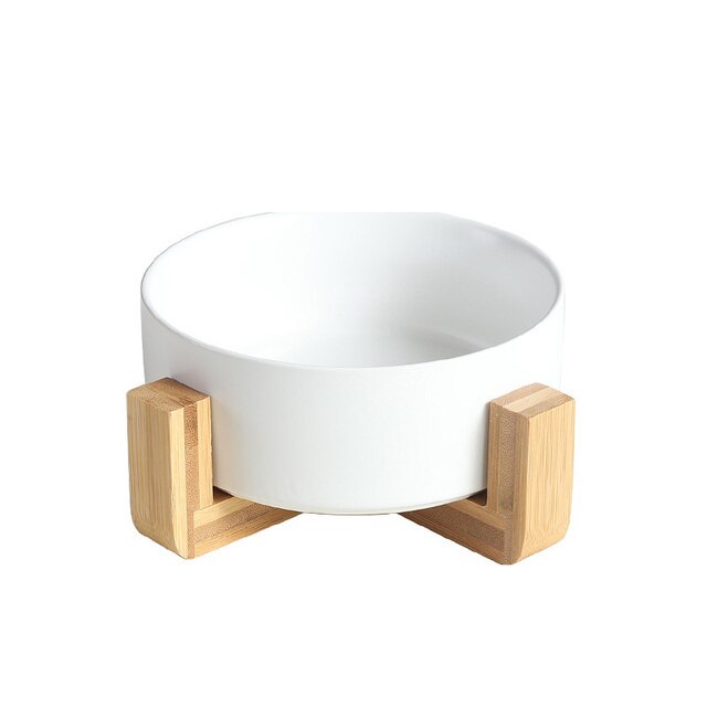 Cats Wooden Stand Stainless Steel Bowls