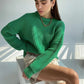 Womens Casual O-Neck Knitted Sweaters