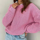 Womens Casual O-Neck Knitted Sweaters