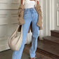 Womens Casual Straight Leg Jeans