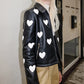 Womens Heart Shaped Pattern Leather Jacket