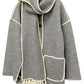 Women Casual Scarf Collar Single Breasted Coats