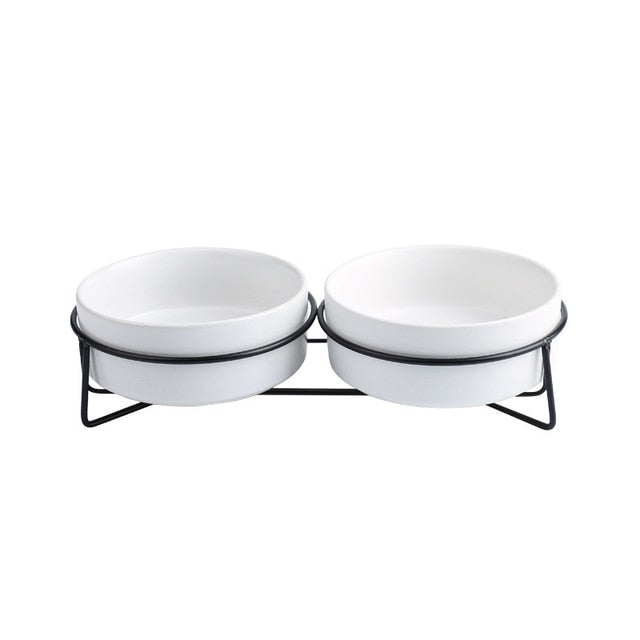Cats Metal Platform Non Slip Ceramic Bowls
