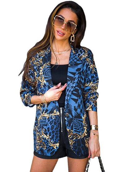 Womens Single Button Elegant Blazer Jackets