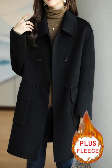 Womens Korean Style Lond Windproof Trench Coat