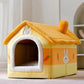 Foldable Octagonal Cartoon Themed Cave House For Cats Dogs