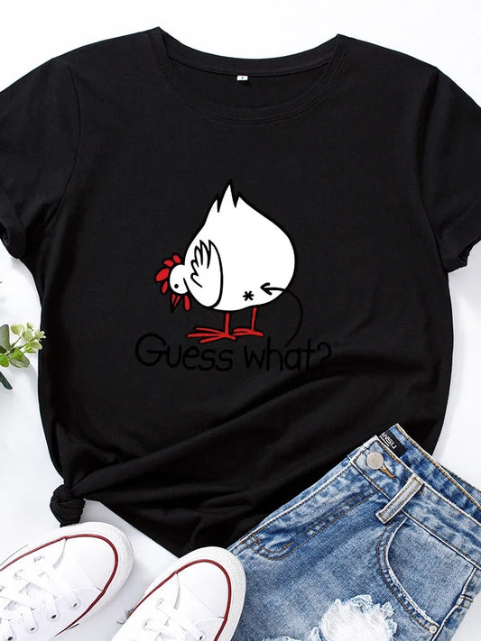 Women's Chicken Graphic Basic T Shirts