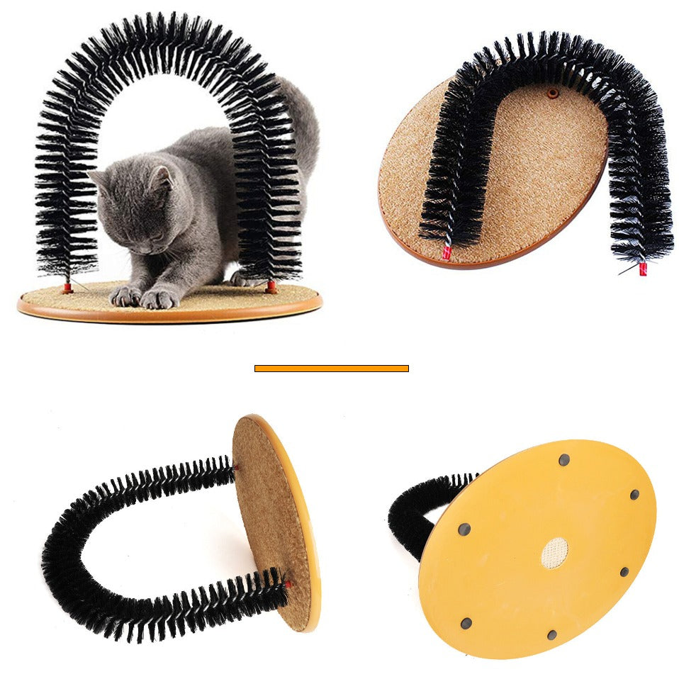 Round Fleece Base Cats Massager Arch Brush Pet Furniture Supplies