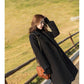 New Fashion Style Black Thickened Tweed Coat For Women