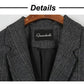 Double Breasted Plaid Blazer Formal Jacket For Women
