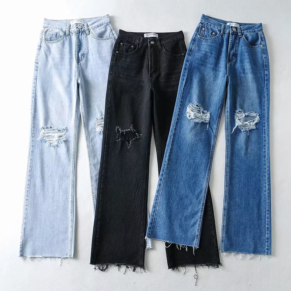 Women's Fashion Ripped Distressed Jeans