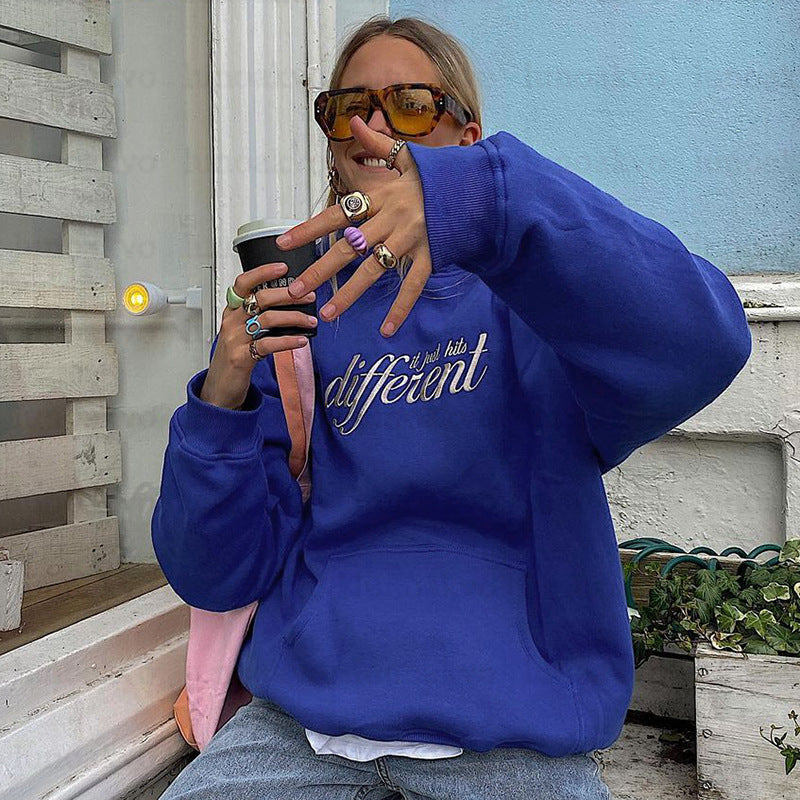 Korean Style “It Just Hits Different” Casual Funny Sweatshirt For Women