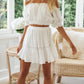 Summer Lovin': Casual Lace Crop Top and Pleated Skirt Set