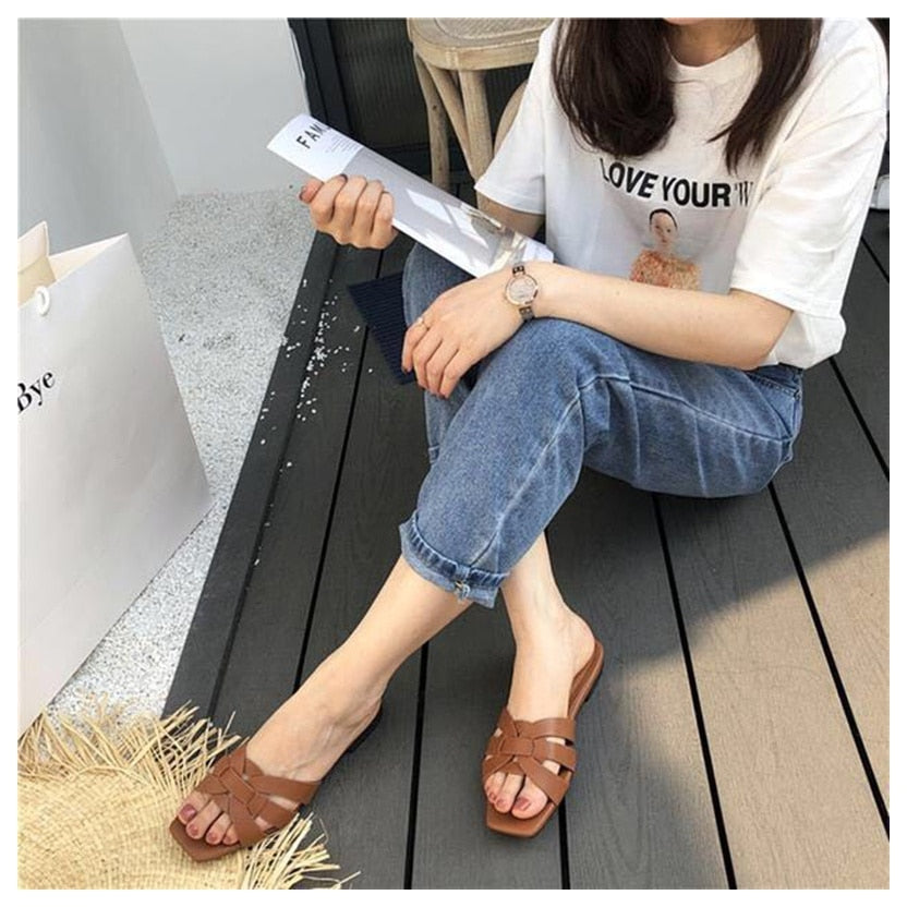 Korean Fashion Flat Women Summer Slippers