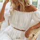 Summer Lovin': Casual Lace Crop Top and Pleated Skirt Set