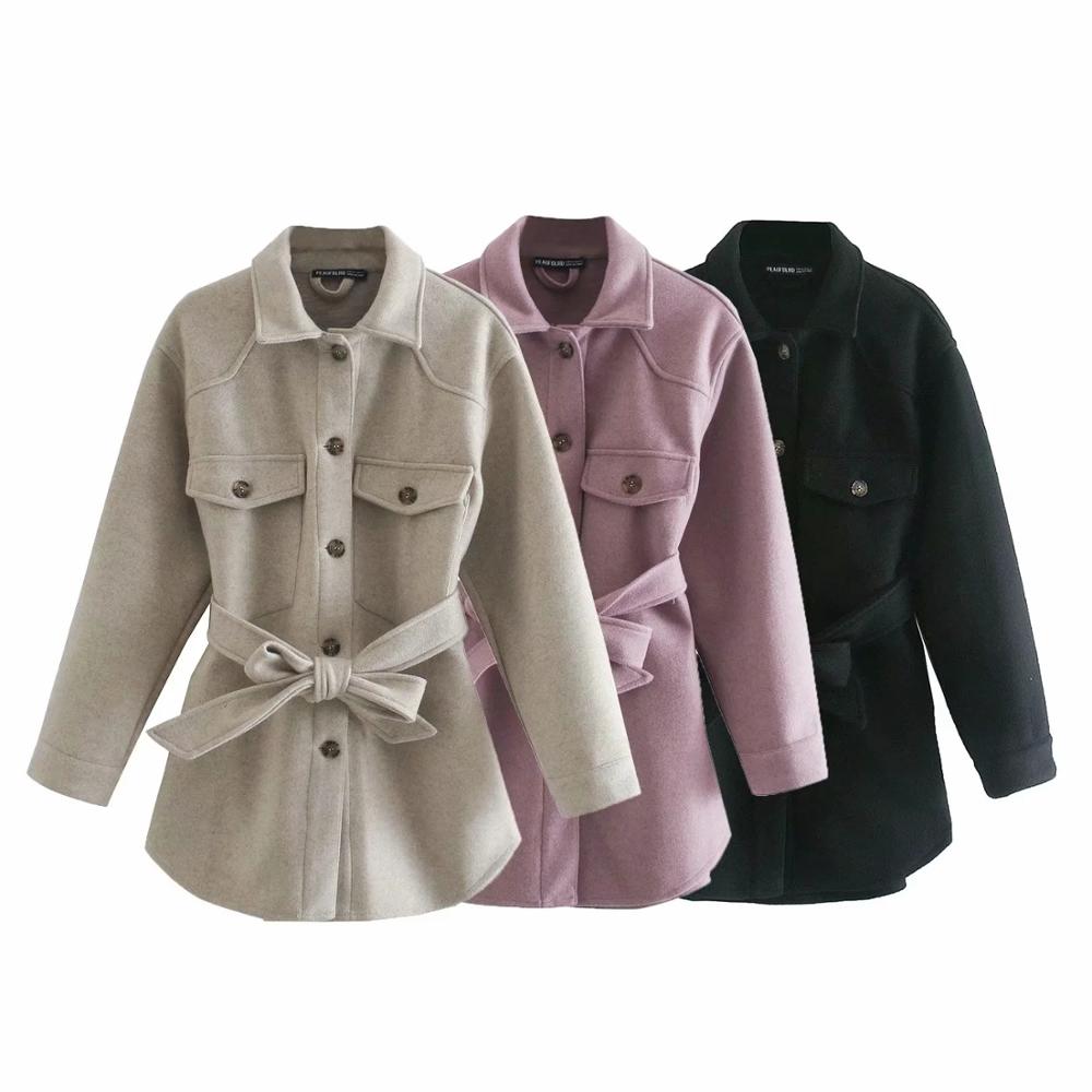 New Woolen Soft Turn Down Collar Winter Coat For Women