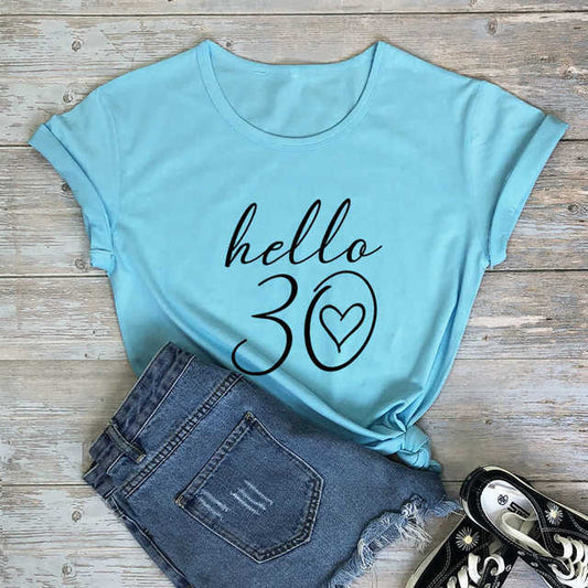 Women's Hello 30th Birthday T Shirts