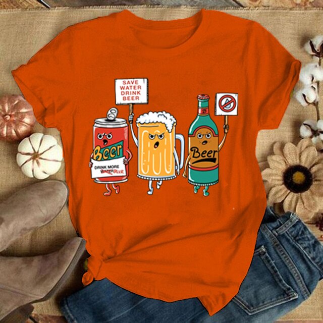 Cool Graphic Save Water Drink Beer Women T Shirts