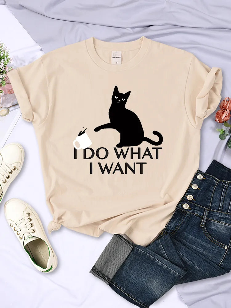 Women's Sport Cat Cool Summer T Shirts