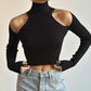 Womens Off Shoulder Knitted Crop Sweaters