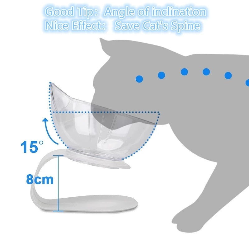 Transparent Non Slip Cat Bowls Feeder