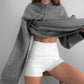 Womens Casual Knitted Hooded Sweater