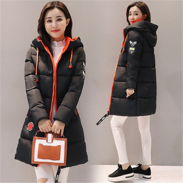 Thick Puffy Hooded Winter Parka Coat For Women