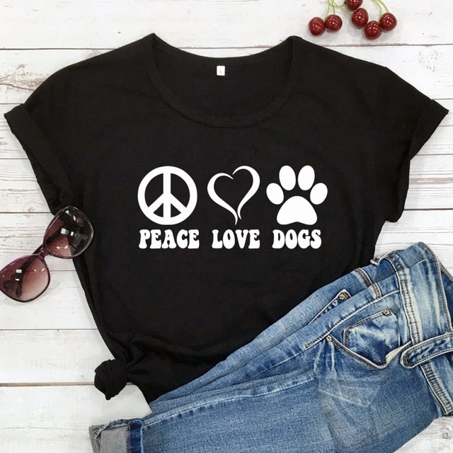 Women's Peace Love Dogs T Shirts