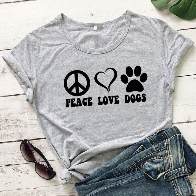 Women's Peace Love Dogs T Shirts