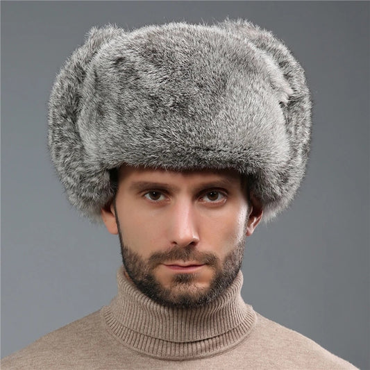 Mens Earflap Russian Style Snowy Weather Hat