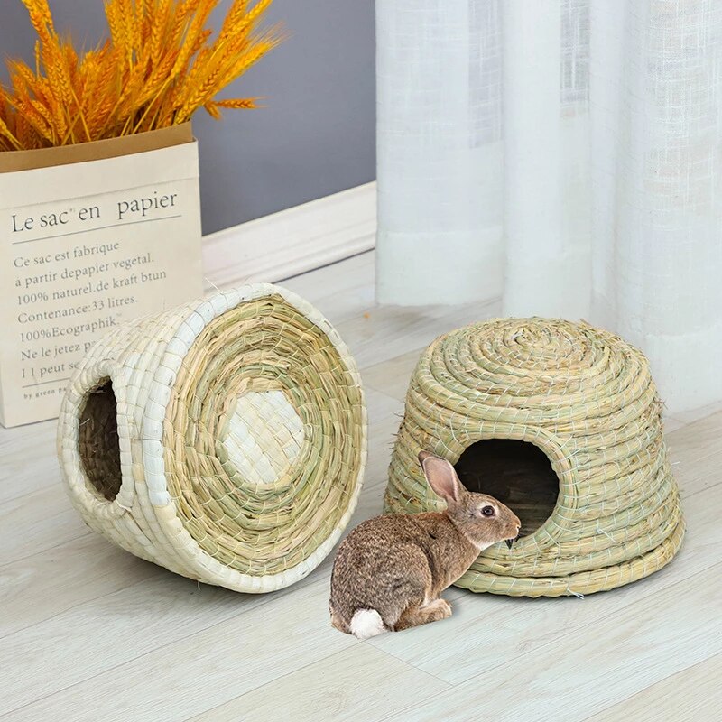 Natural Production Straw Detachable Parts Cat Bed House