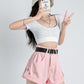 Women's Korean Style Pink Denim Shorts