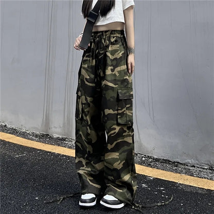 Women's Camouflage Loose Streetwear Denim Trousers