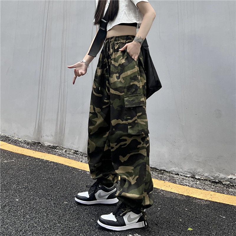 Women's Camouflage Loose Streetwear Denim Trousers