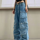Stylish Multipocket Cargo Denim Jeans for Women